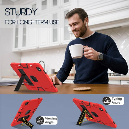 For iPad Pro 13 (2024) Case Robot Style Silicone + PC Tablet Cover with Kickstand