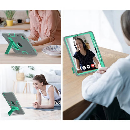 For iPad Pro 13 (2024) Case Robot Style Silicone + PC Tablet Cover with Kickstand