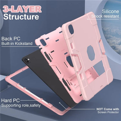 For iPad Pro 13 (2024) Case Robot Style Silicone + PC Tablet Cover with Kickstand