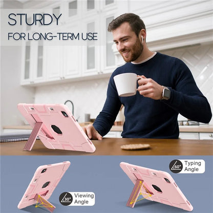 For iPad Pro 13 (2024) Case Robot Style Silicone + PC Tablet Cover with Kickstand