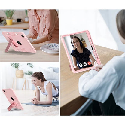 For iPad Pro 13 (2024) Case Robot Style Silicone + PC Tablet Cover with Kickstand