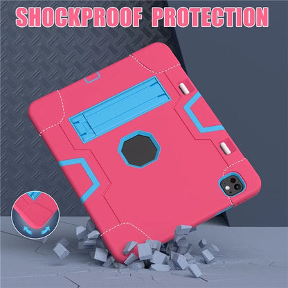 For iPad Pro 13 (2024) Case Robot Style Silicone + PC Tablet Cover with Kickstand