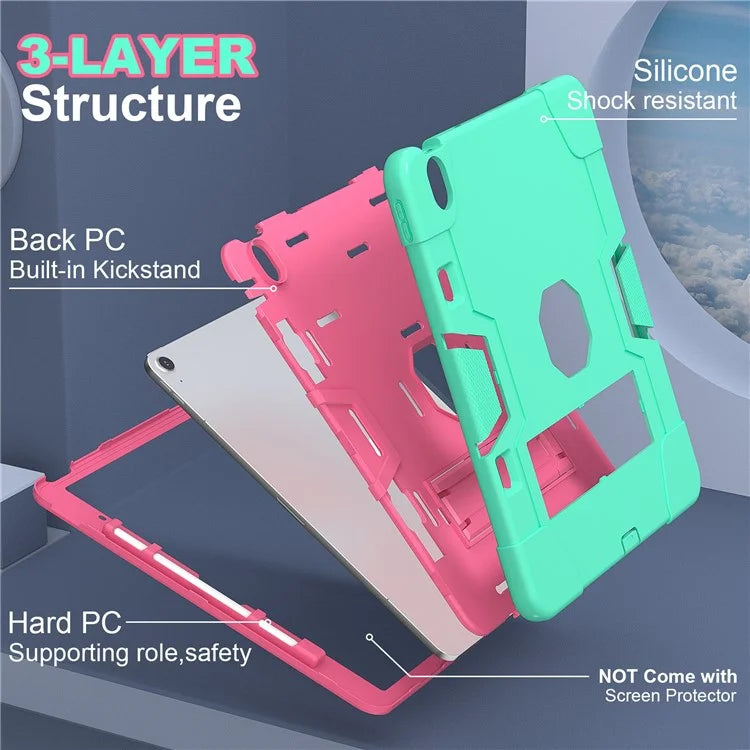 For iPad Air 13 (2024) Case Robot Style Silicone + PC Tablet Cover with Kickstand