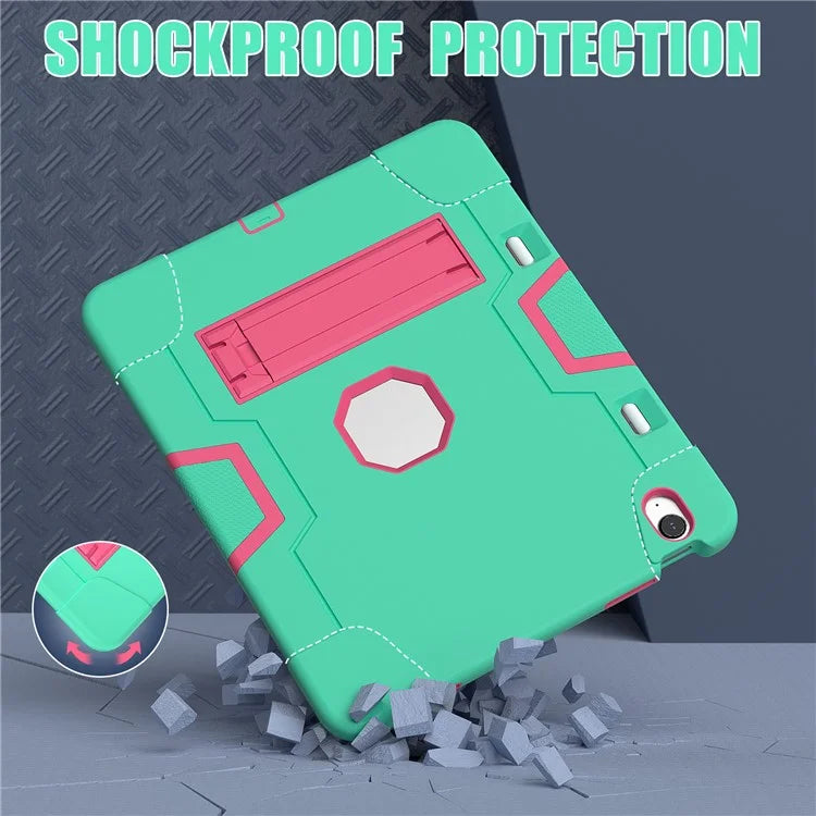 For iPad Air 13 (2024) Case Robot Style Silicone + PC Tablet Cover with Kickstand
