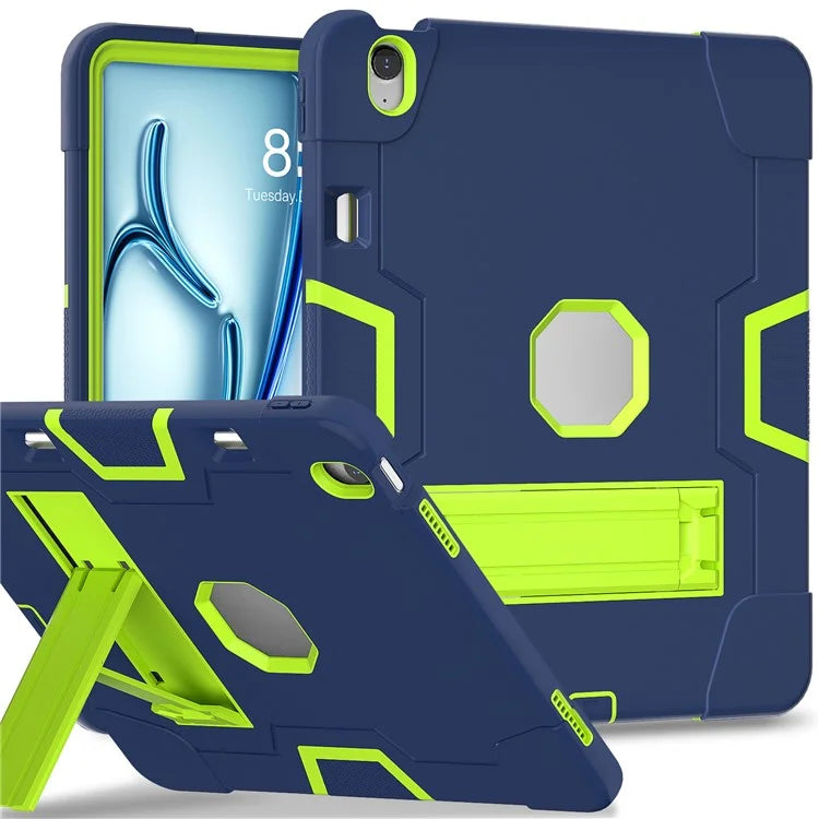For iPad Air 13 (2024) Case Robot Style Silicone + PC Tablet Cover with Kickstand