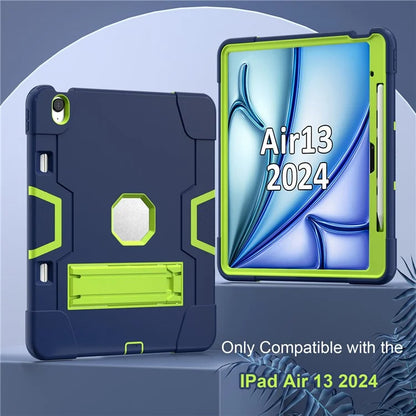 For iPad Air 13 (2024) Case Robot Style Silicone + PC Tablet Cover with Kickstand