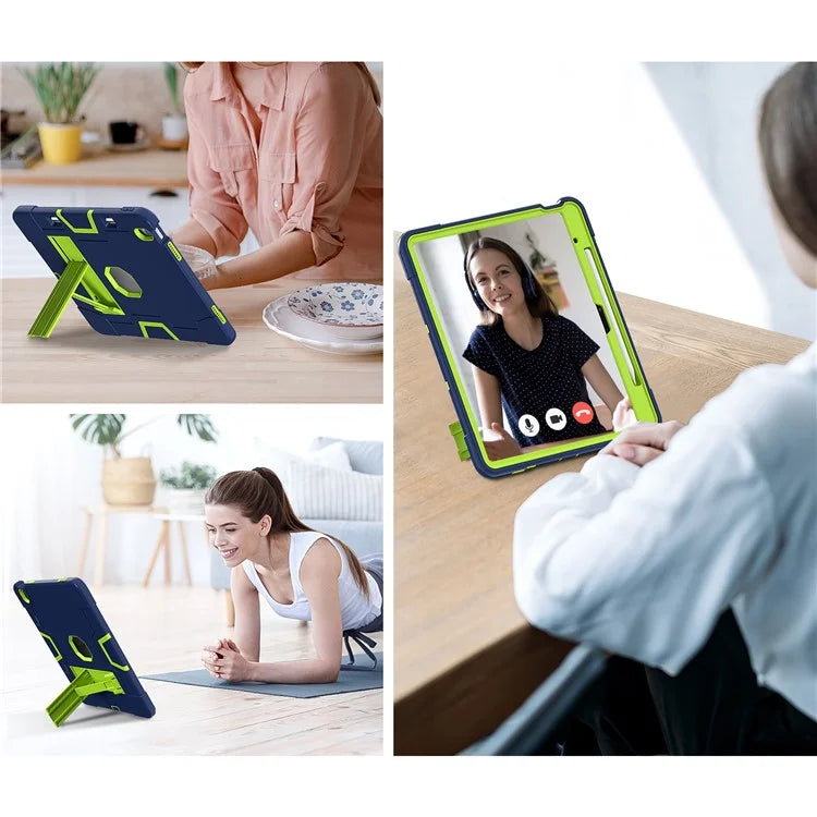 For iPad Air 13 (2024) Case Robot Style Silicone + PC Tablet Cover with Kickstand