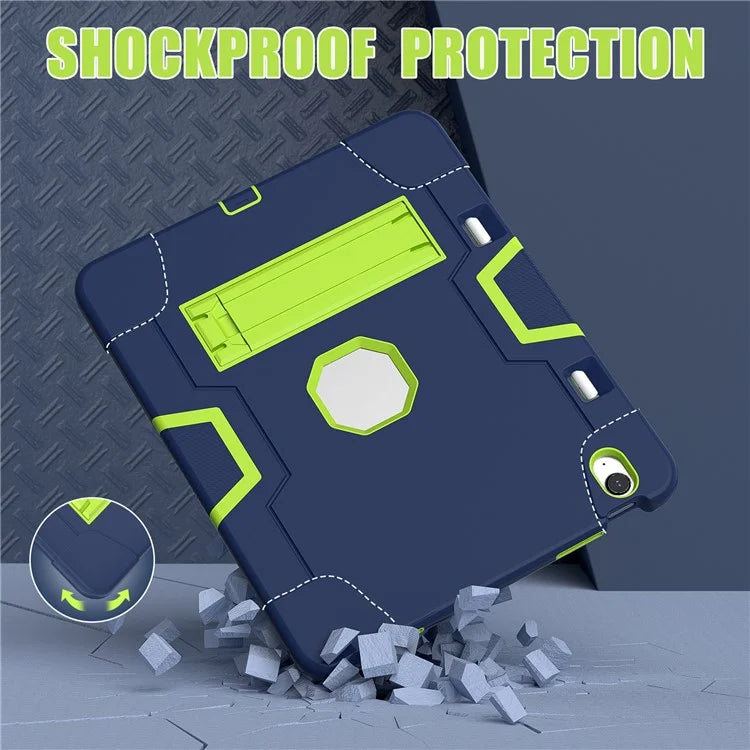 For iPad Air 13 (2024) Case Robot Style Silicone + PC Tablet Cover with Kickstand