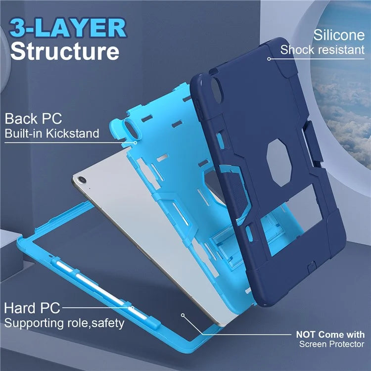 For iPad Air 13 (2024) Case Robot Style Silicone + PC Tablet Cover with Kickstand