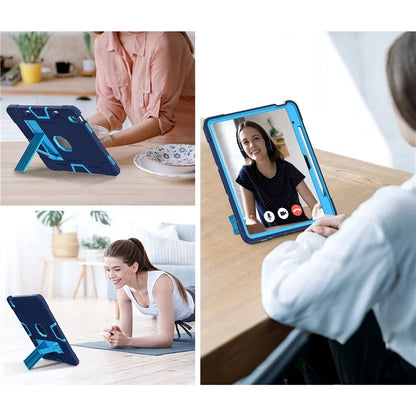 For iPad Air 13 (2024) Case Robot Style Silicone + PC Tablet Cover with Kickstand