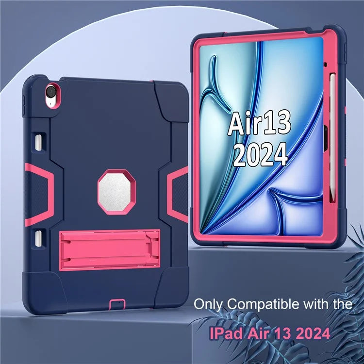 For iPad Air 13 (2024) Case Robot Style Silicone + PC Tablet Cover with Kickstand