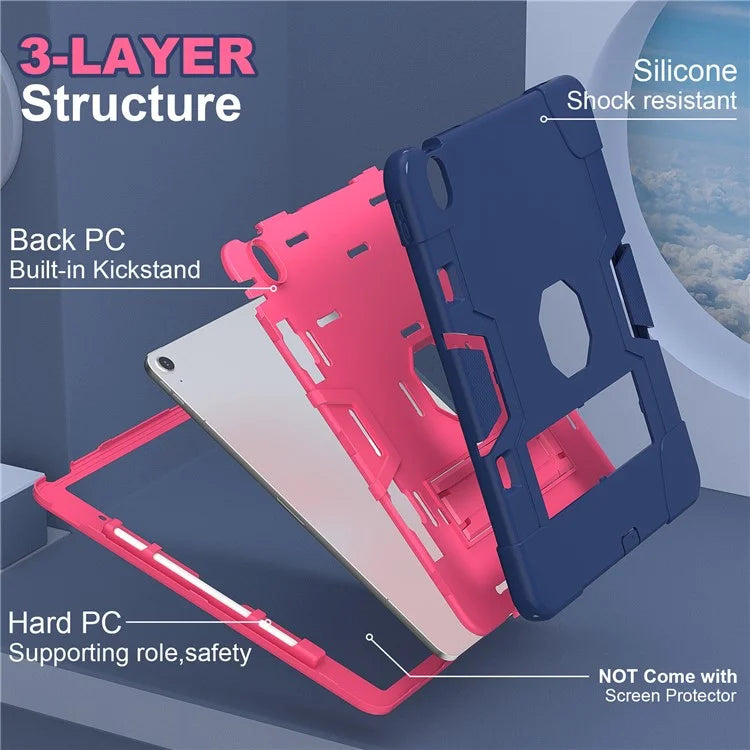 For iPad Air 13 (2024) Case Robot Style Silicone + PC Tablet Cover with Kickstand