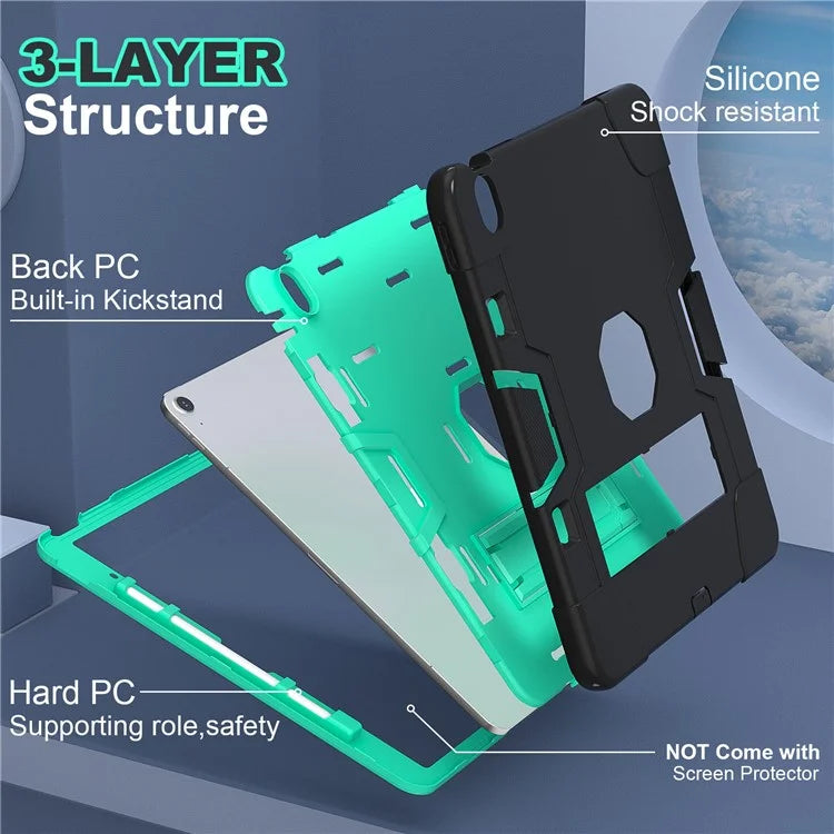 For iPad Air 13 (2024) Case Robot Style Silicone + PC Tablet Cover with Kickstand