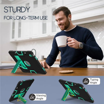 For iPad Air 13 (2024) Case Robot Style Silicone + PC Tablet Cover with Kickstand