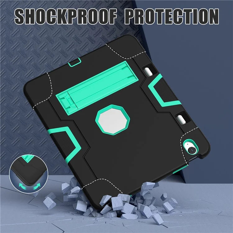 For iPad Air 13 (2024) Case Robot Style Silicone + PC Tablet Cover with Kickstand