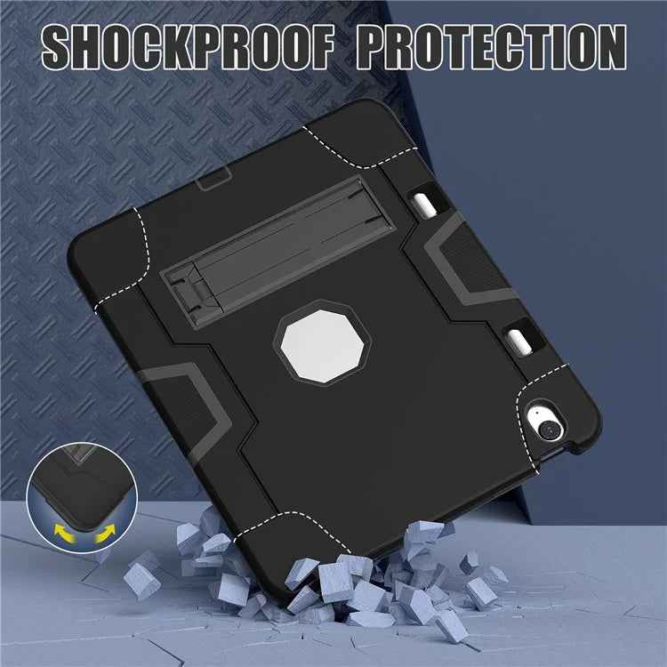 For iPad Air 13 (2024) Case Robot Style Silicone + PC Tablet Cover with Kickstand