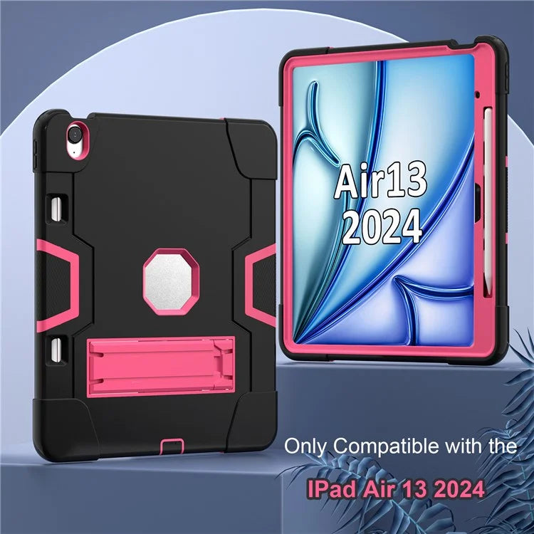 For iPad Air 13 (2024) Case Robot Style Silicone + PC Tablet Cover with Kickstand