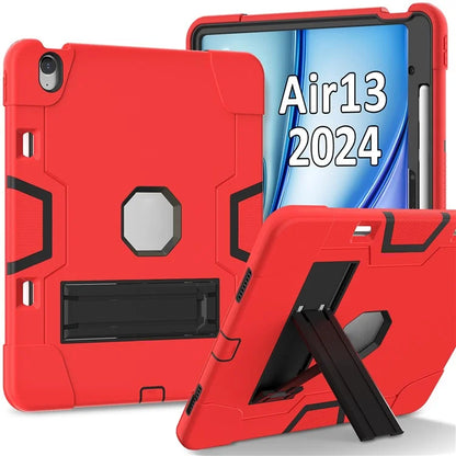 For iPad Air 13 (2024) Case Robot Style Silicone + PC Tablet Cover with Kickstand