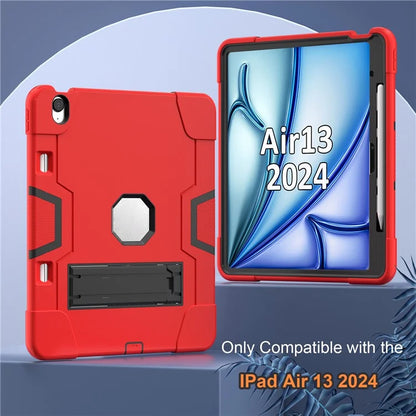 For iPad Air 13 (2024) Case Robot Style Silicone + PC Tablet Cover with Kickstand