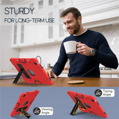 For iPad Air 13 (2024) Case Robot Style Silicone + PC Tablet Cover with Kickstand