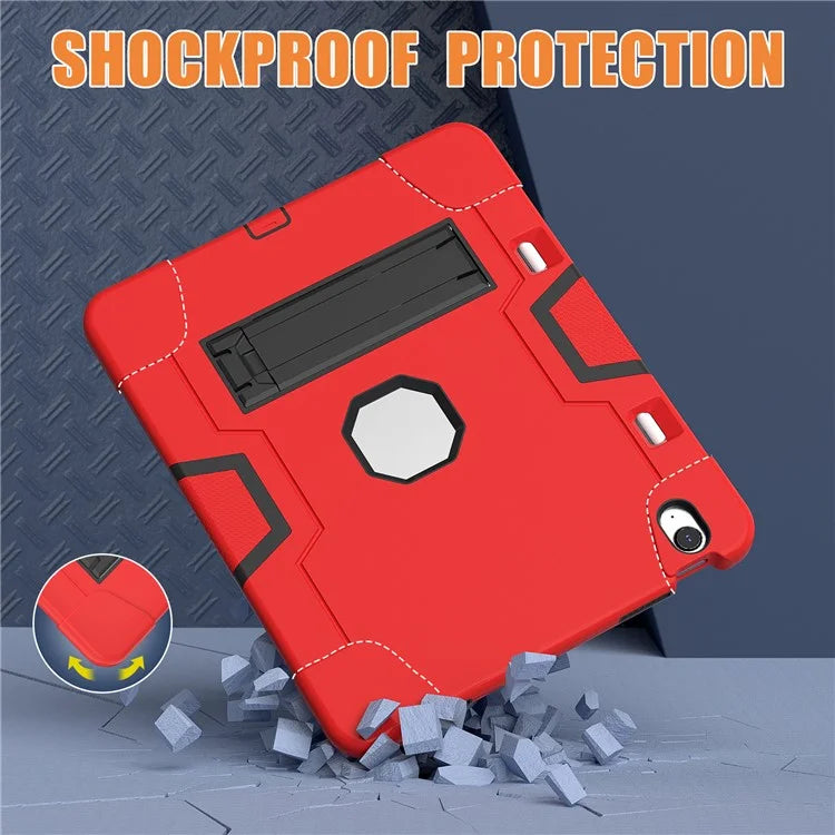 For iPad Air 13 (2024) Case Robot Style Silicone + PC Tablet Cover with Kickstand
