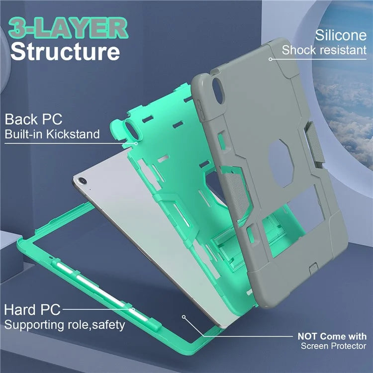 For iPad Air 13 (2024) Case Robot Style Silicone + PC Tablet Cover with Kickstand