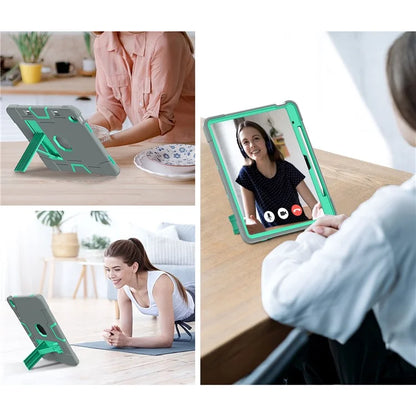 For iPad Air 13 (2024) Case Robot Style Silicone + PC Tablet Cover with Kickstand