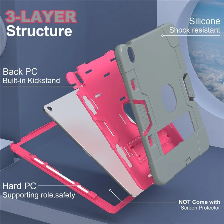 For iPad Air 13 (2024) Case Robot Style Silicone + PC Tablet Cover with Kickstand