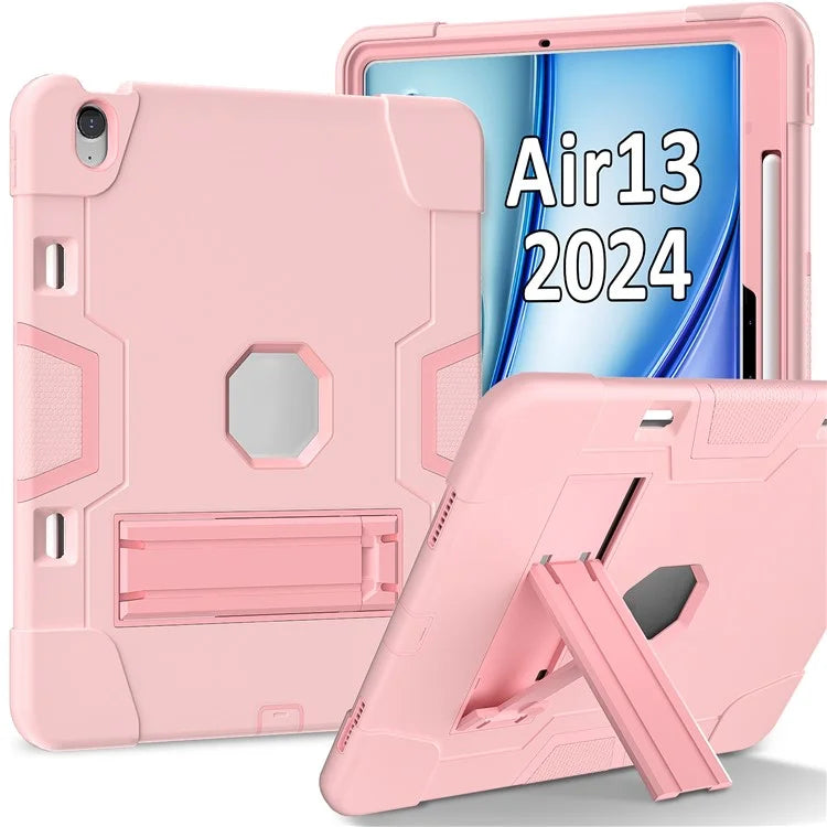 For iPad Air 13 (2024) Case Robot Style Silicone + PC Tablet Cover with Kickstand