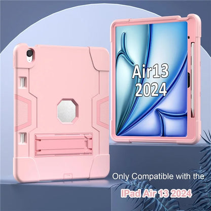 For iPad Air 13 (2024) Case Robot Style Silicone + PC Tablet Cover with Kickstand