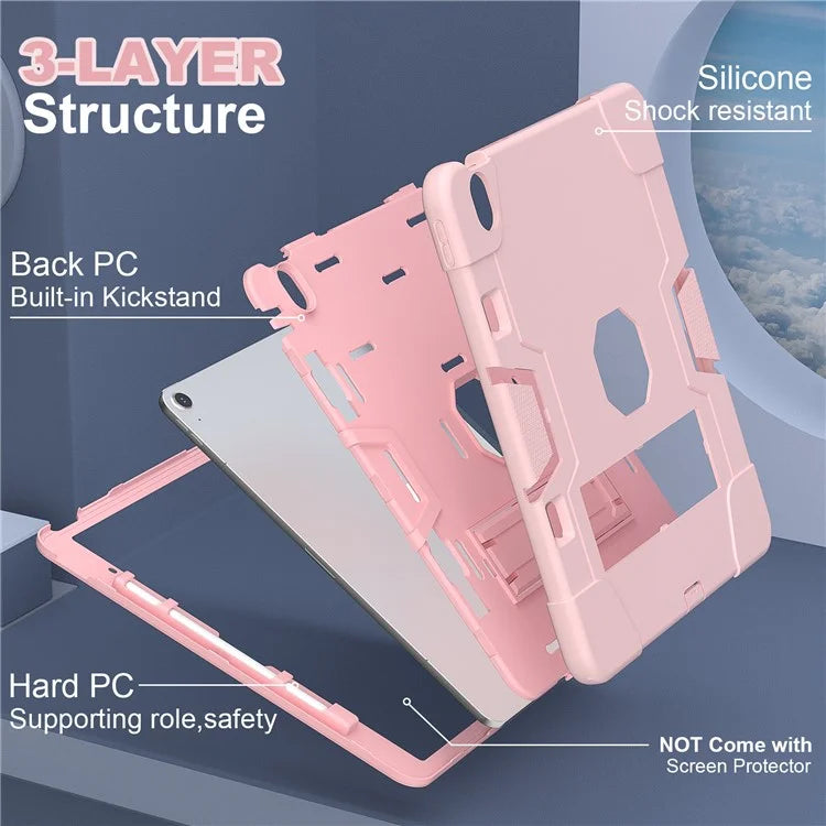 For iPad Air 13 (2024) Case Robot Style Silicone + PC Tablet Cover with Kickstand