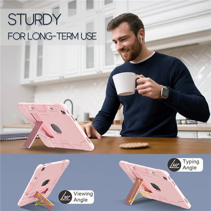 For iPad Air 13 (2024) Case Robot Style Silicone + PC Tablet Cover with Kickstand
