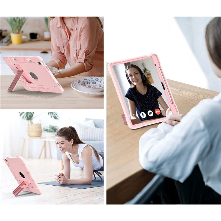 For iPad Air 13 (2024) Case Robot Style Silicone + PC Tablet Cover with Kickstand