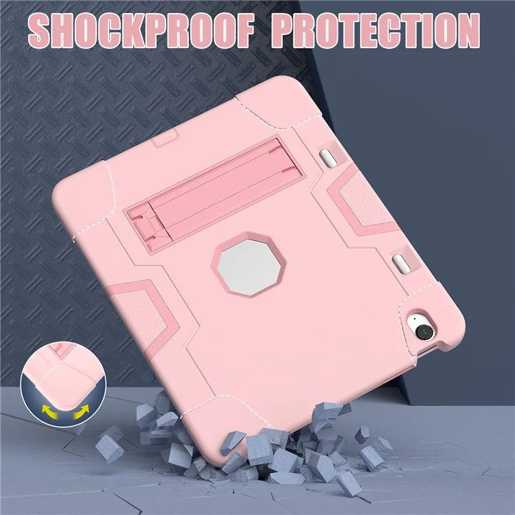 For iPad Air 13 (2024) Case Robot Style Silicone + PC Tablet Cover with Kickstand