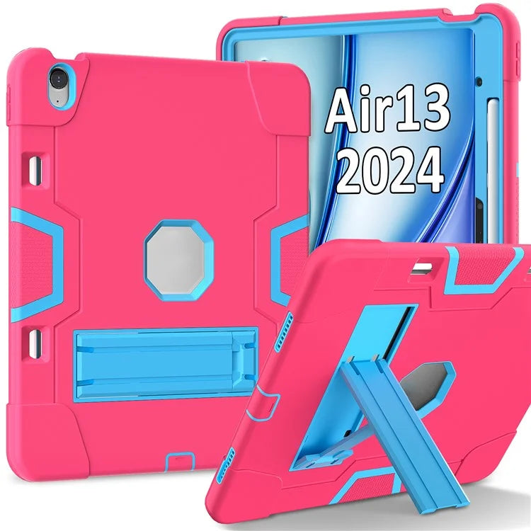 For iPad Air 13 (2024) Case Robot Style Silicone + PC Tablet Cover with Kickstand