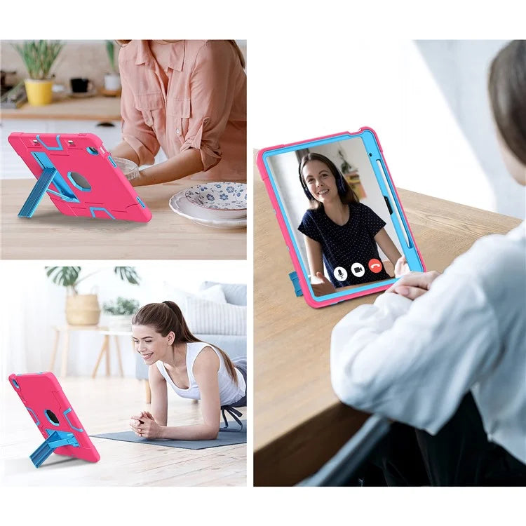 For iPad Air 13 (2024) Case Robot Style Silicone + PC Tablet Cover with Kickstand