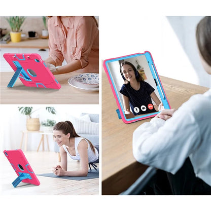 For iPad Air 13 (2024) Case Robot Style Silicone + PC Tablet Cover with Kickstand