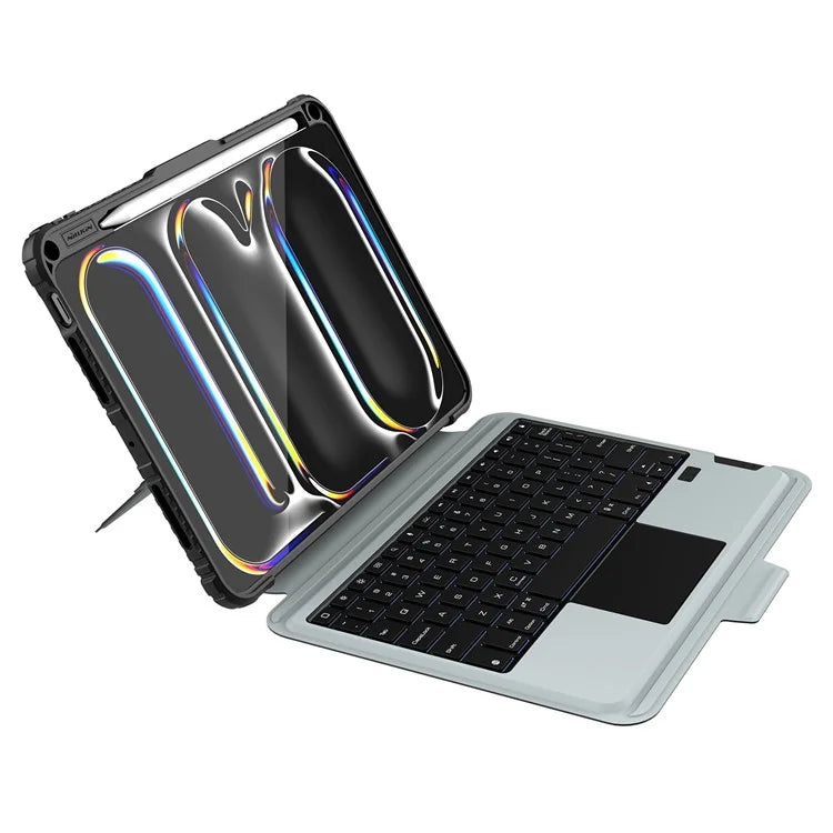 NILLKIN For iPad Pro 11 (2024) Tablet Case with Detachable Bluetooth Keyboard (Backlight Version)
