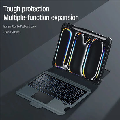 NILLKIN For iPad Pro 11 (2024) Tablet Case with Detachable Bluetooth Keyboard (Backlight Version)