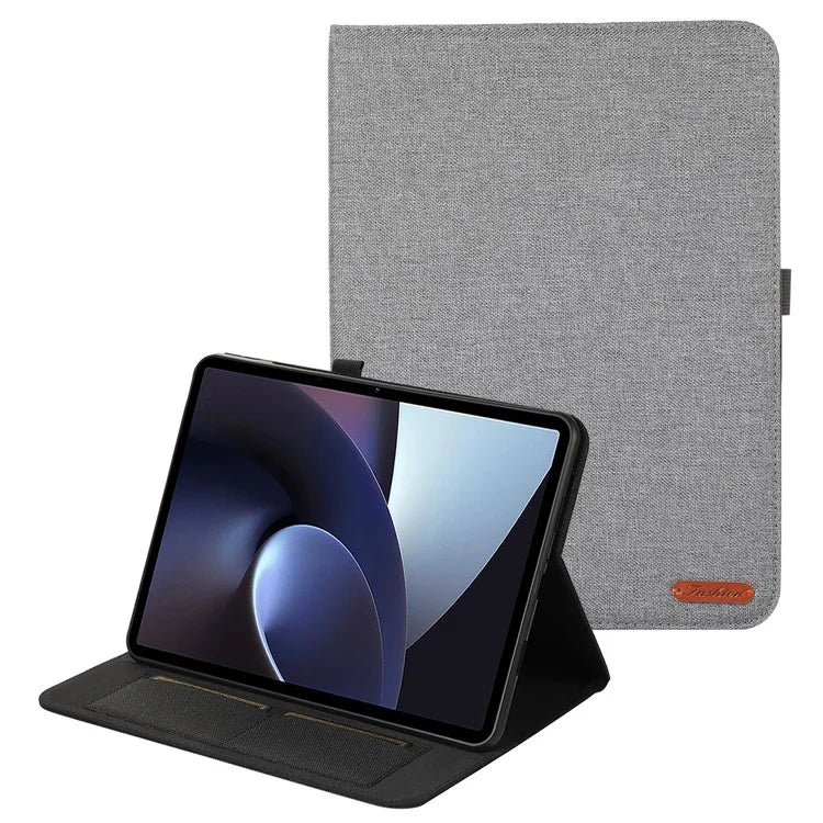 For OnePlus Pad Pro Leather Case Card Holder Cloth Texture Tablet Stand Cover