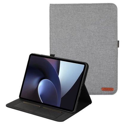 For OnePlus Pad Pro Leather Case Card Holder Cloth Texture Tablet Stand Cover