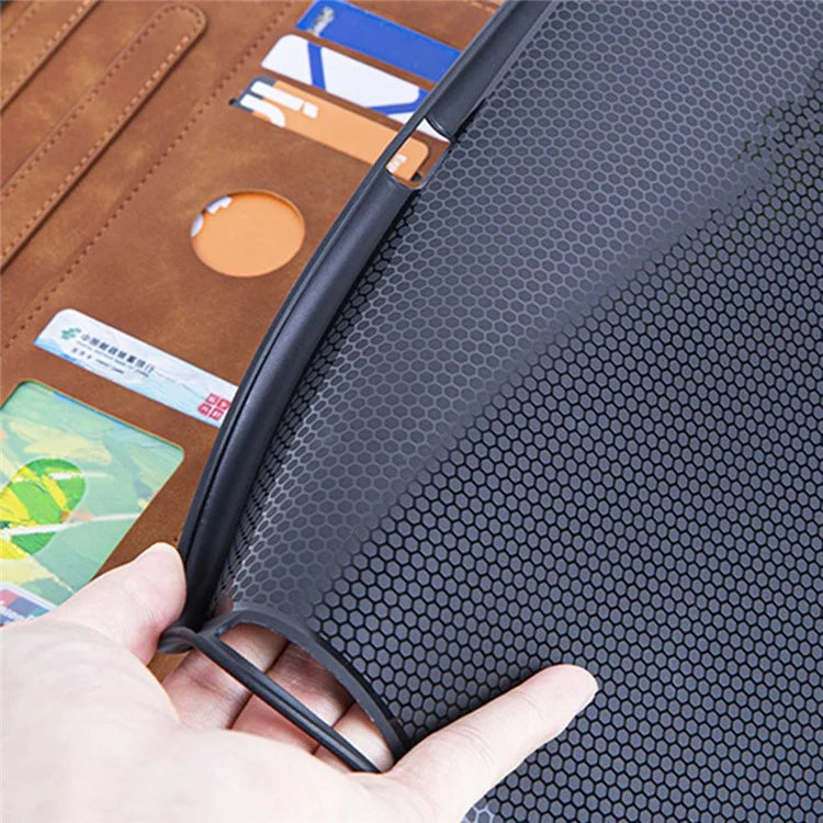For iPad 10.2 (2021) / (2020) / (2019) / iPad Air 10.5 inch (2019) Case PU Leather Pattern Tablet Cover with Card Slots - Brown