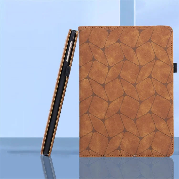 For iPad 10.2 (2021) / (2020) / (2019) / iPad Air 10.5 inch (2019) Case PU Leather Pattern Tablet Cover with Card Slots - Brown