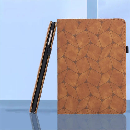 For iPad 10.2 (2021) / (2020) / (2019) / iPad Air 10.5 inch (2019) Case PU Leather Pattern Tablet Cover with Card Slots - Brown