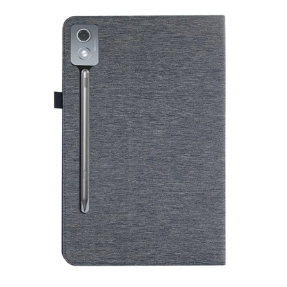 For Lenovo Xiaoxin Pad Pro 12.7 inch Leather Case Card Holder Cloth Texture Tablet Stand Cover