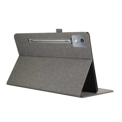 For Lenovo Xiaoxin Pad Pro 12.7 inch Leather Case Card Holder Cloth Texture Tablet Stand Cover