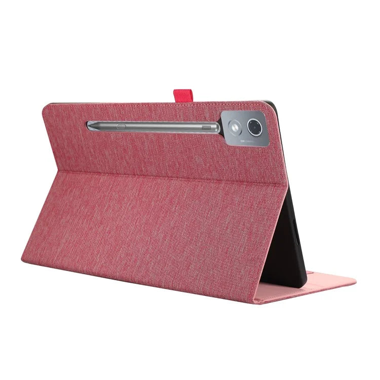 For Lenovo Xiaoxin Pad Pro 12.7 inch Leather Case Card Holder Cloth Texture Tablet Stand Cover