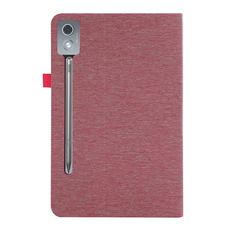 For Lenovo Xiaoxin Pad Pro 12.7 inch Leather Case Card Holder Cloth Texture Tablet Stand Cover