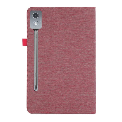 For Lenovo Xiaoxin Pad Pro 12.7 inch Leather Case Card Holder Cloth Texture Tablet Stand Cover