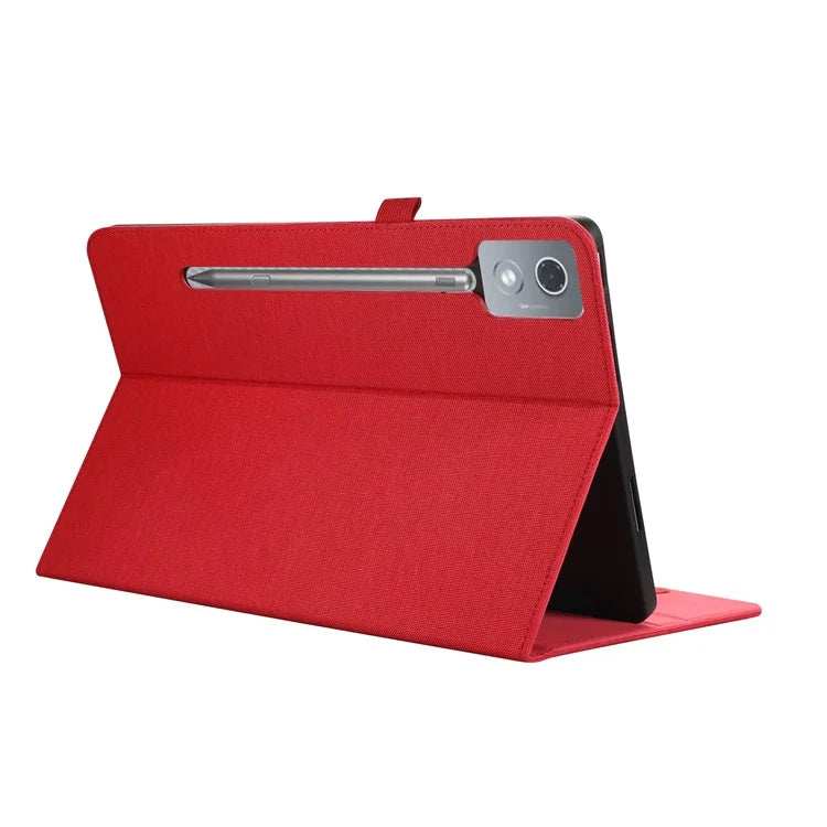 For Lenovo Xiaoxin Pad Pro 12.7 inch Leather Case Card Holder Cloth Texture Tablet Stand Cover